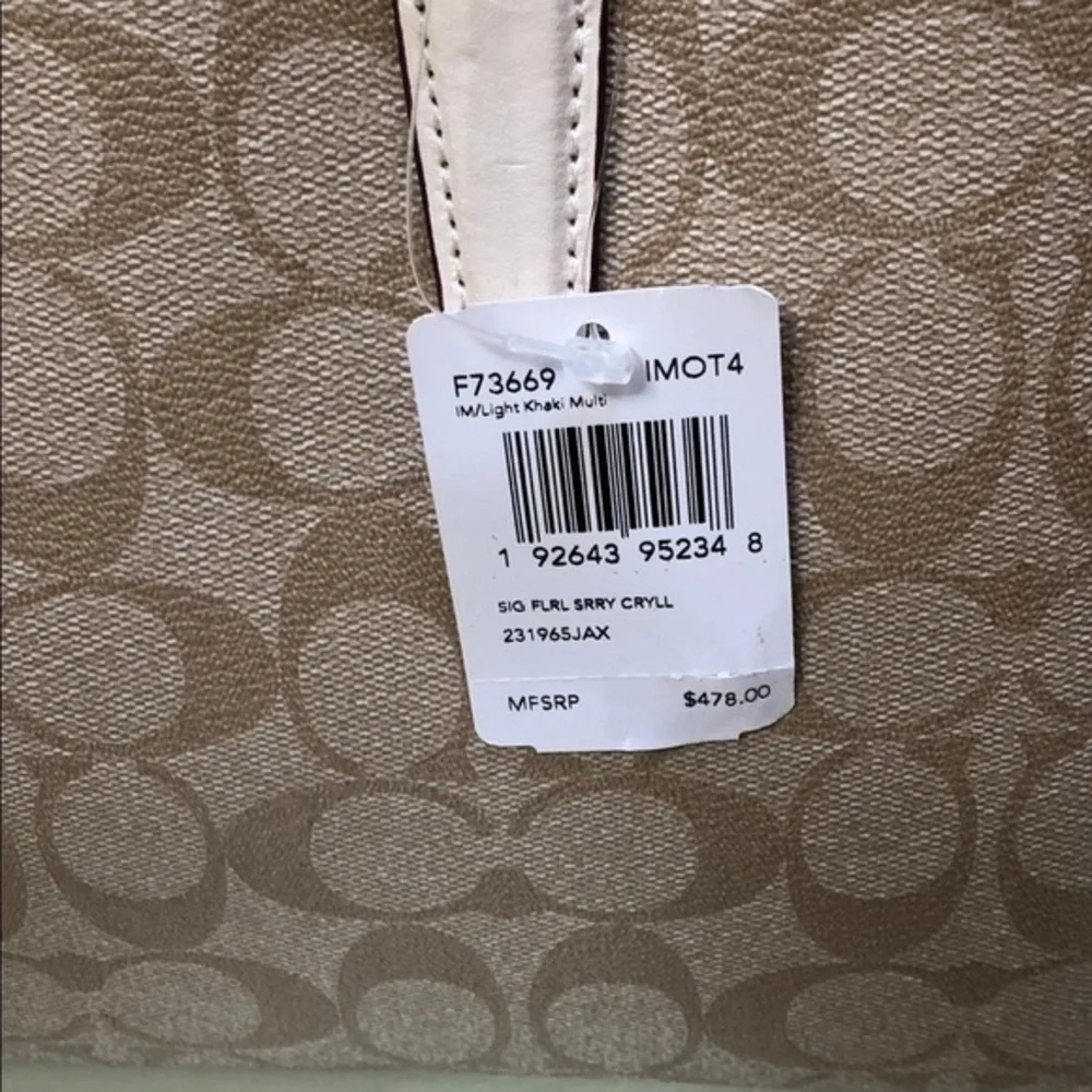 Coach signature floral satchel+wallet+charm set